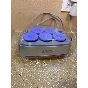 John Frieda Hot Rollers Smooth Waves 5 Big  Curlers JFHS5R No Clips Works Clean